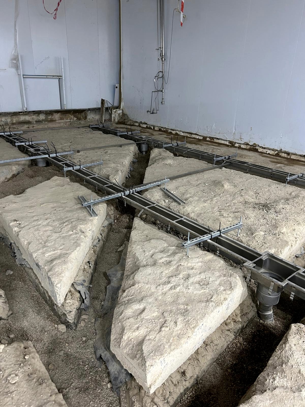 Drainage channels during installation